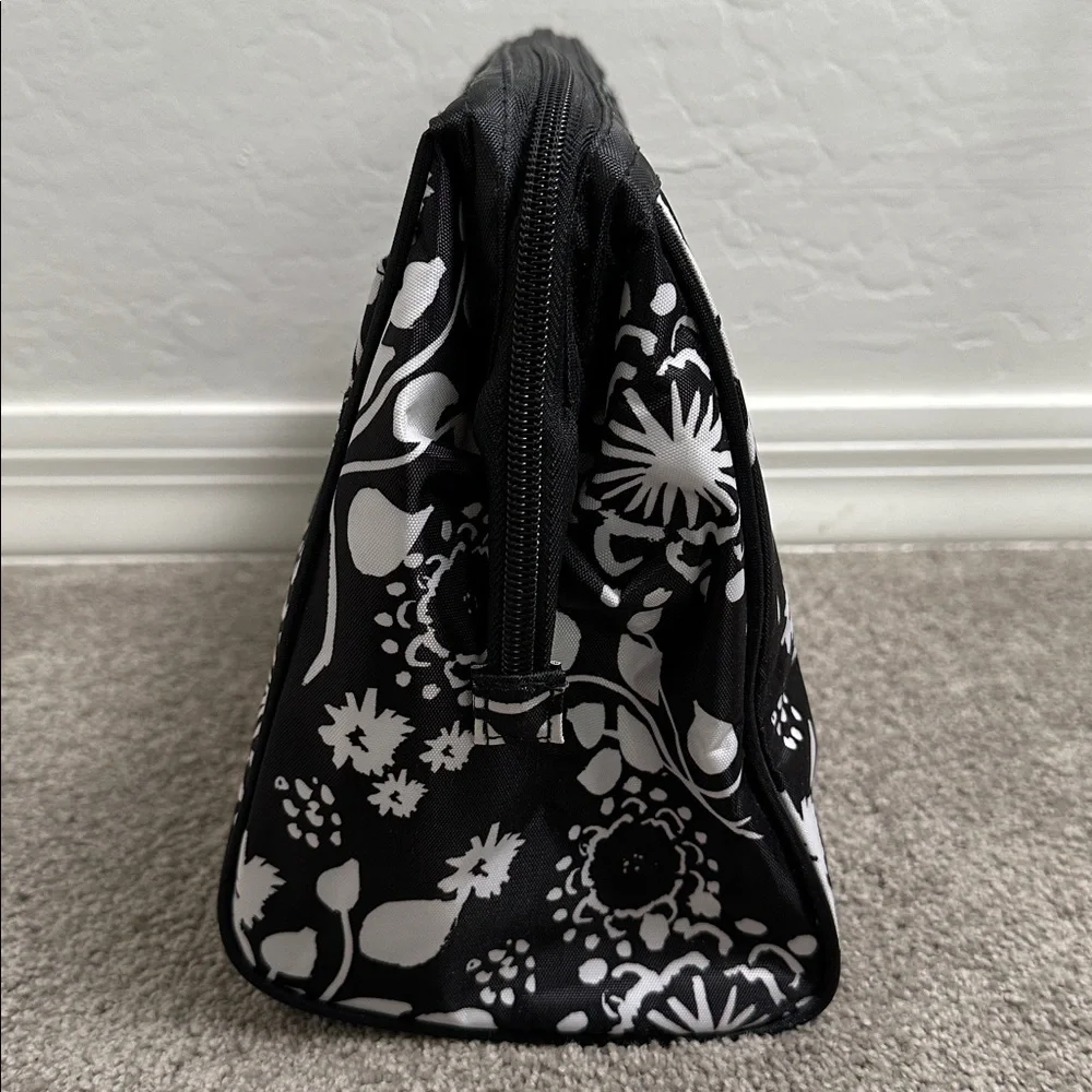 Thirty-one black and white print large cosmetic tote